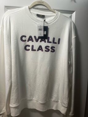 Cavalli Class Women’s White Logo Sweatshirt